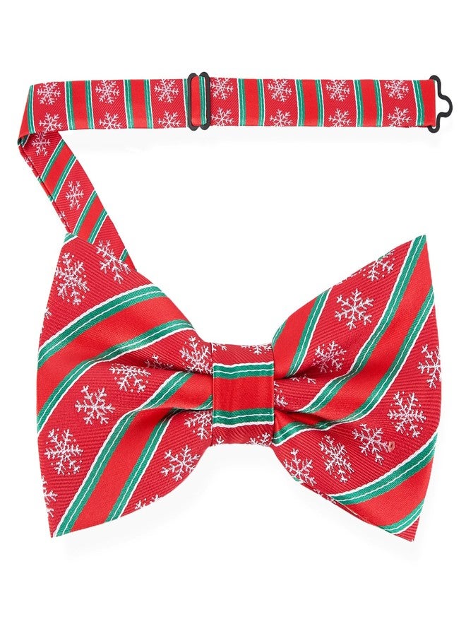 KOOELLE Christmas Bow Tie For Men - Red and Green Holiday BowTie, Christmas Snowflake BowTies - Image 1